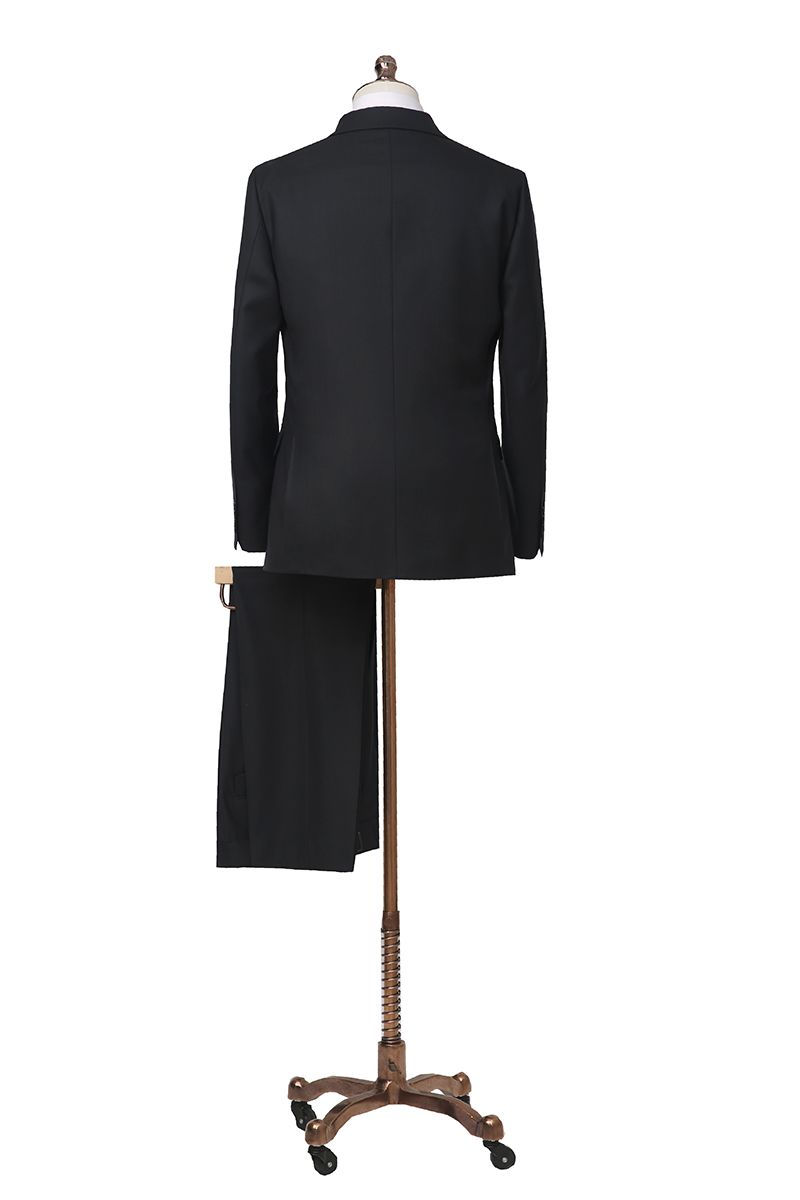 The Double-Breasted Suit in grayish green wool