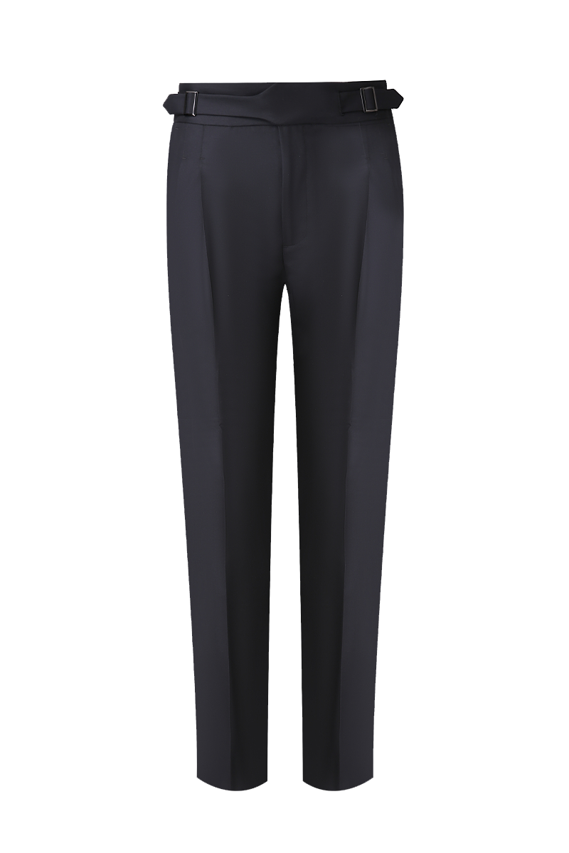 The Double-Breasted Suit in grayish green wool