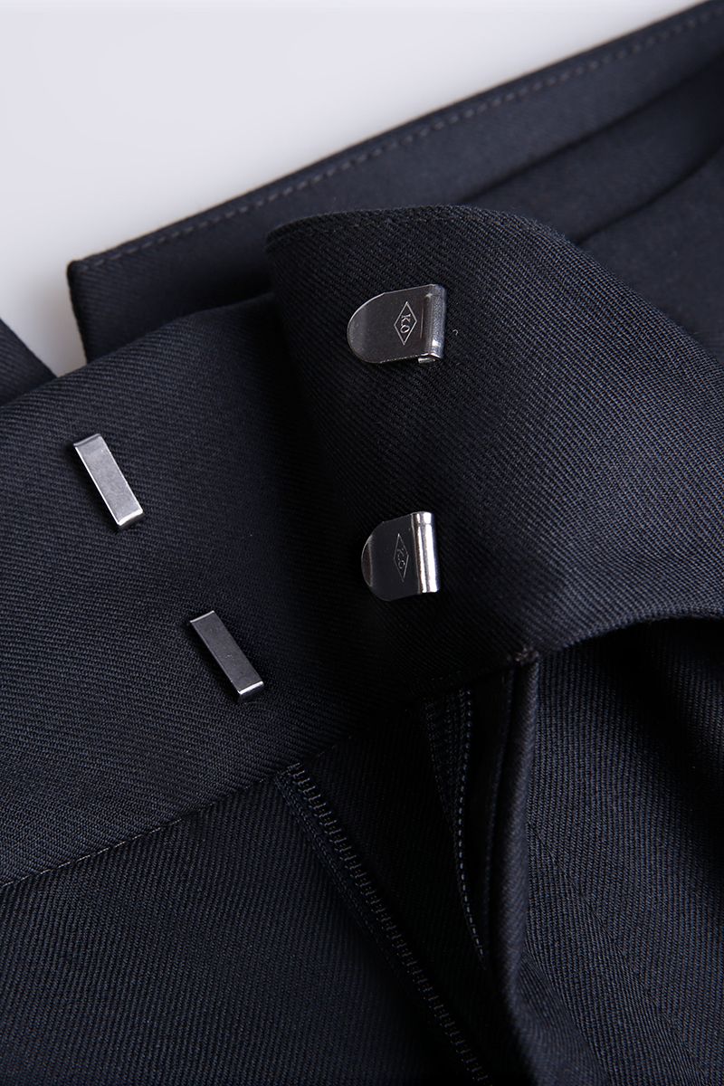 The Double-Breasted Suit in grayish green wool