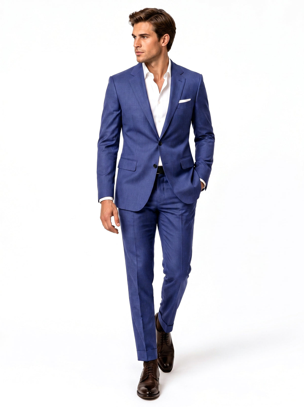 Elite Wool Cornflower Blue custom suit - front