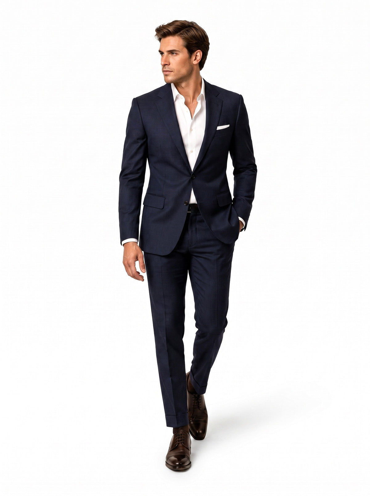 Elite Wool Midnight Navy custom suit - front