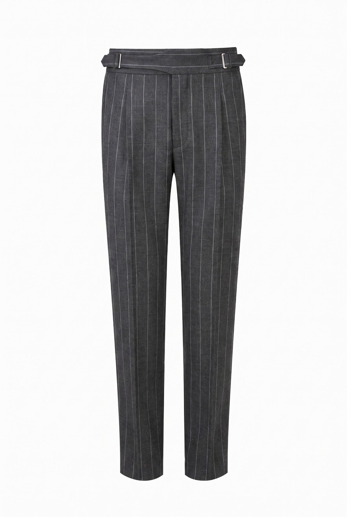 The Double-Breasted Suit in grey chalk stripe wool (DBV6492), trousers#Cloth_Grey Chalk Stripe
