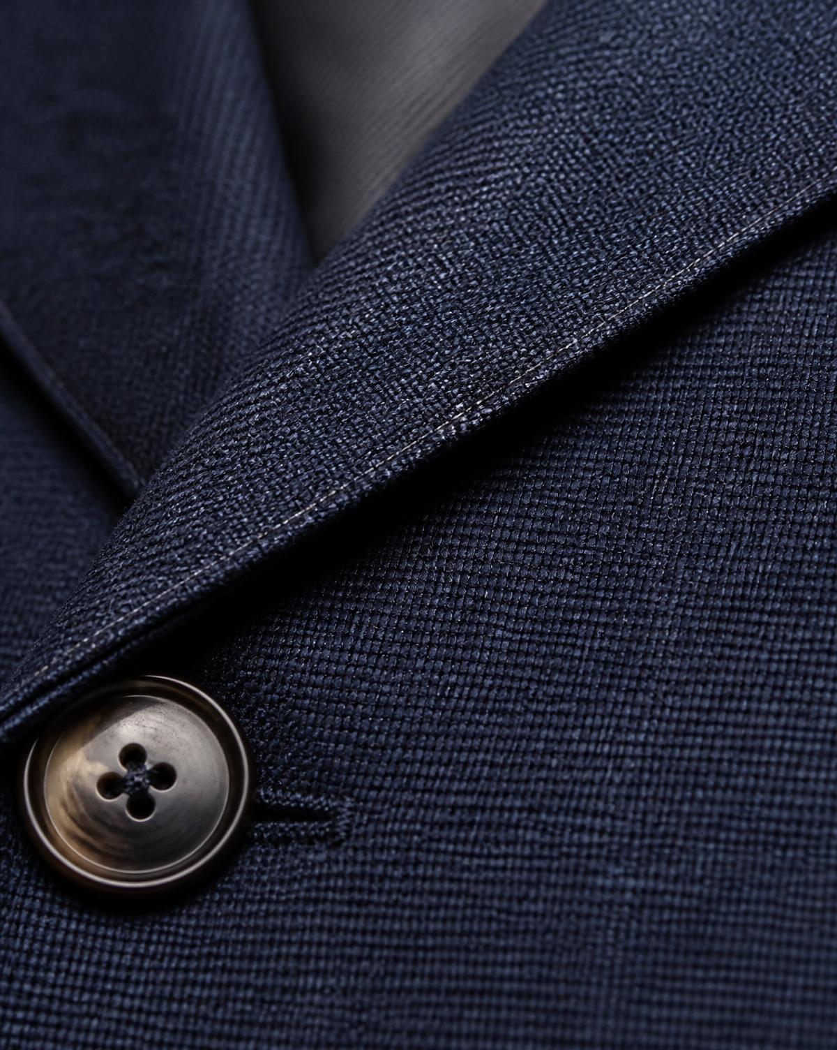 Navy wool fabric and lapel detail